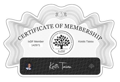 Kostis's Certificate of membership