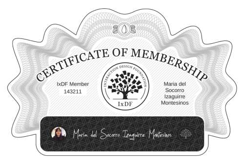 María's Certificate of membership