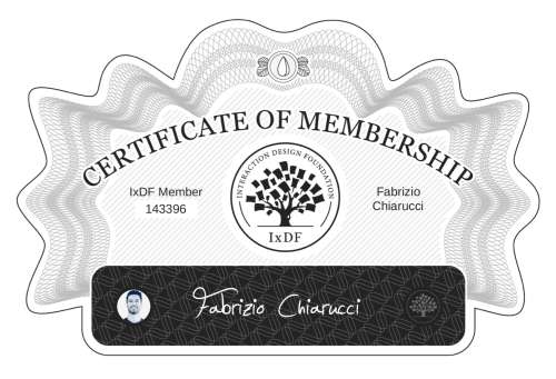 Fabrizio's Certificate of membership