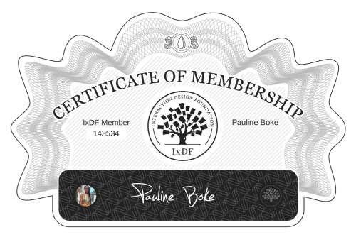 Pauline's Certificate of membership