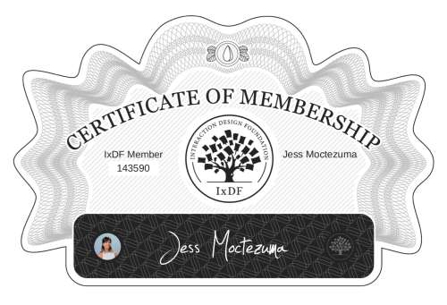 Jess's Certificate of membership