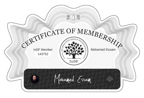 Mohamed's Certificate of membership