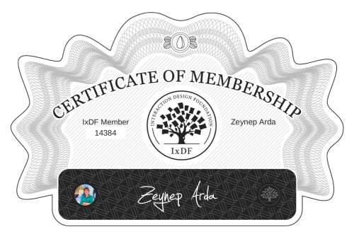 Zeynep's Certificate of membership