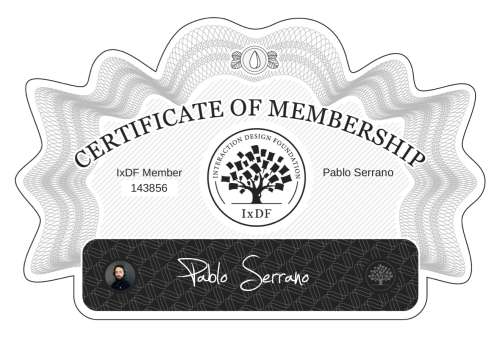 Pablo's Certificate of membership