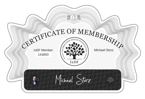 Michael's Certificate of membership