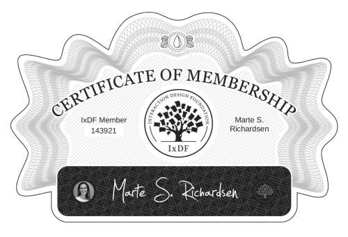 Marte's Certificate of membership