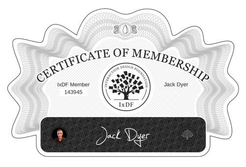Jack's Certificate of membership
