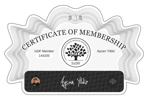 Aycan's Certificate of membership