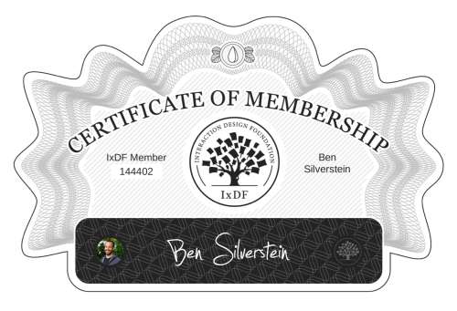 Ben's Certificate of membership