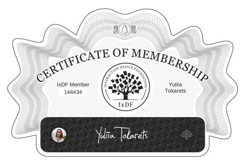 Yuliia's Certificate of membership