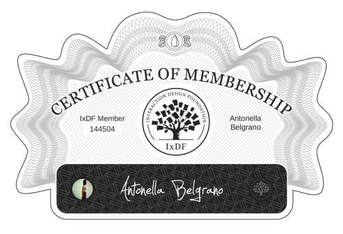Antonella's Certificate of membership