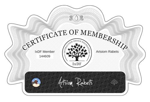 Artsiom's Certificate of membership
