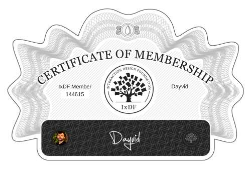 Dayvid's Certificate of membership