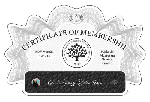 Karla's Certificate of membership