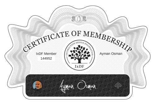 Ayman's Certificate of membership
