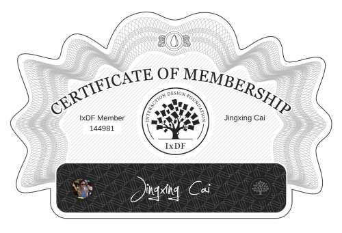 Jingxing's Certificate of membership