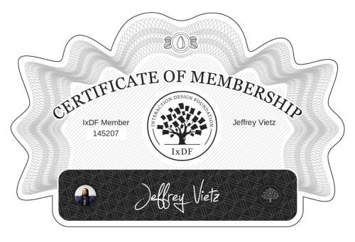 Jeffrey's Certificate of membership