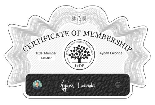 Aydan's Certificate of membership