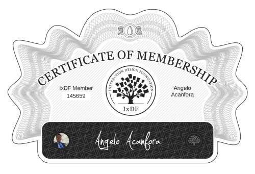 Angelo's Certificate of membership