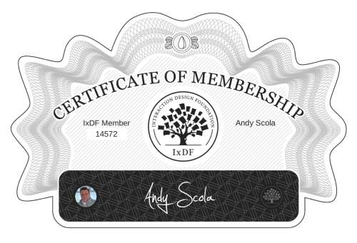 Andy's Certificate of membership