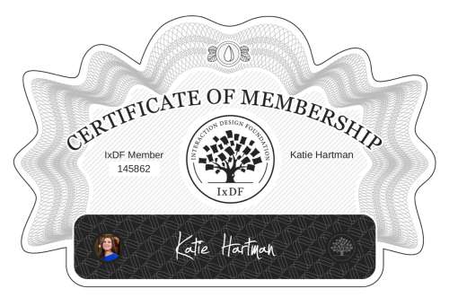 Katie's Certificate of membership
