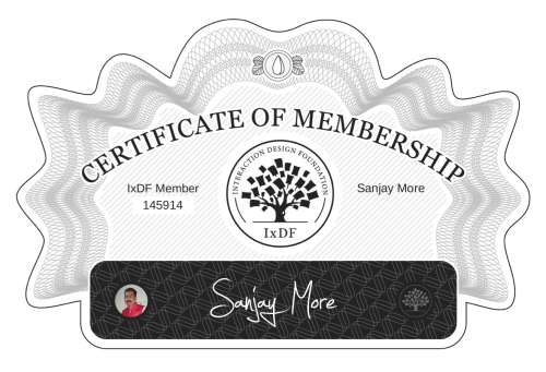 Sanjay's Certificate of membership