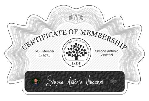 Simone's Certificate of membership