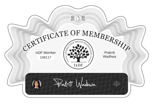 Prakriti's Certificate of membership