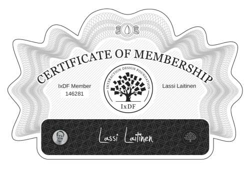 Lassi's Certificate of membership