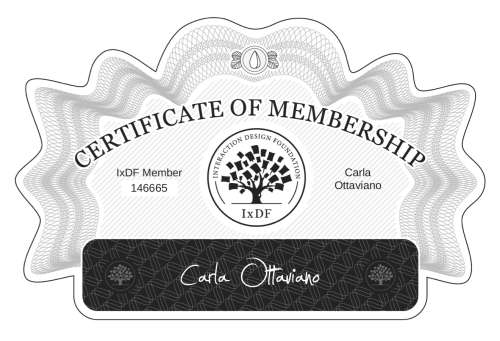 Carla's Certificate of membership