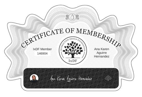 Ana's Certificate of membership