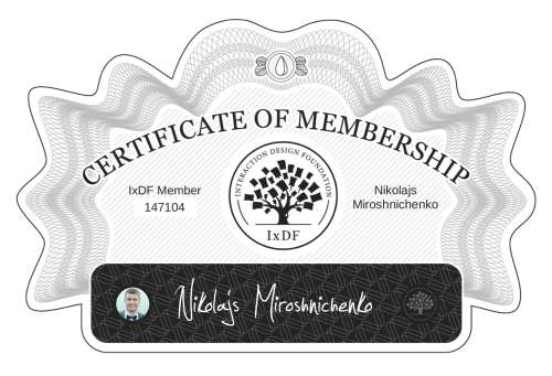 Nikolajs's Certificate of membership