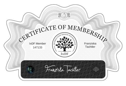 Franziska's Certificate of membership