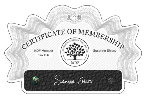 Susanne's Certificate of membership