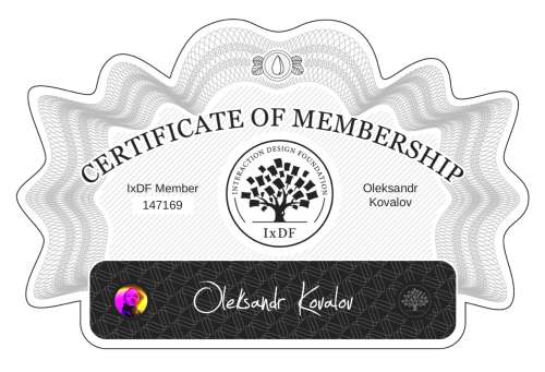 Oleksandr's Certificate of membership