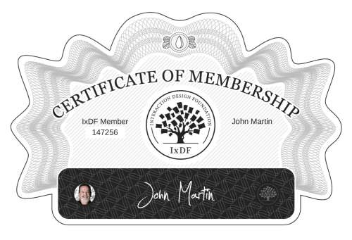 John's Certificate of membership