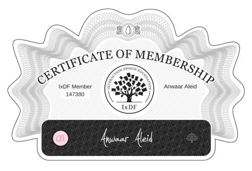 Anwaar's Certificate of membership