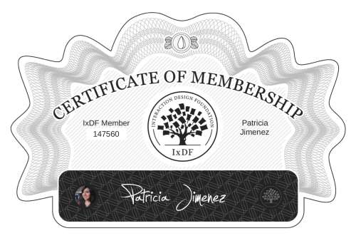 Patricia's Certificate of membership