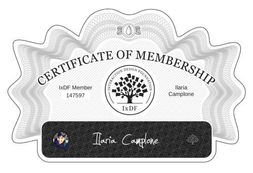 Ilaria's Certificate of membership