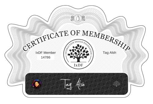 Tag's Certificate of membership