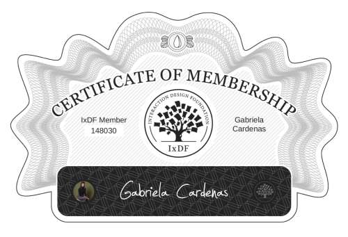 Gabriela's Certificate of membership