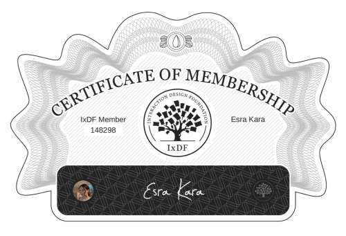 Esra's Certificate of membership