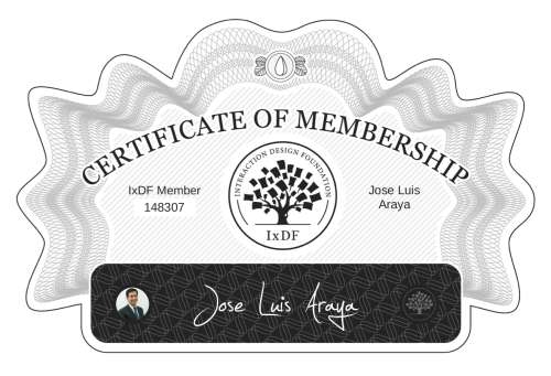 Jose's Certificate of membership