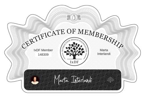 Marta's Certificate of membership