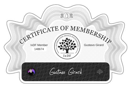 Gustavo's Certificate of membership