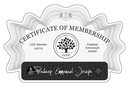 Pradeep's Certificate of membership