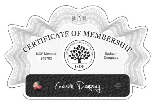 Eadaoin's Certificate of membership