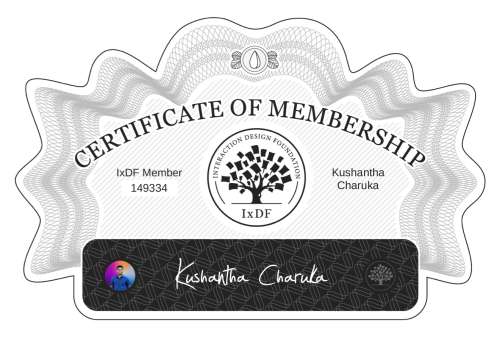 Kushantha's Certificate of membership