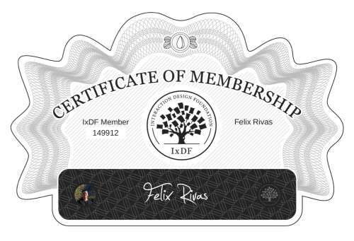 Félix's Certificate of membership