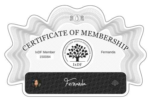 Fernanda's Certificate of membership